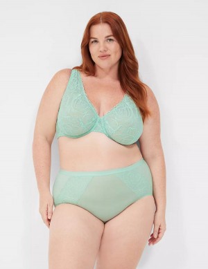 Lane Bryant No-Show Full with Lace Women Briefs Light Green | UQM4730RM