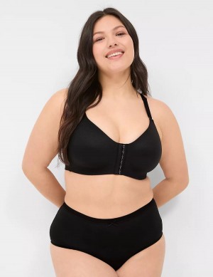 Lane Bryant No-Show Lace-Back Full Women Briefs Black | QXN517FV