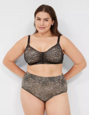 Lane Bryant No-Wire with Lace Women Bralettes Black | LZQ9860PV