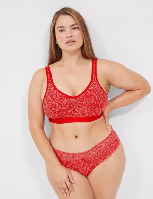 Lane Bryant No-Wire with Lace Women Unlined Bra Red | GQN937WK