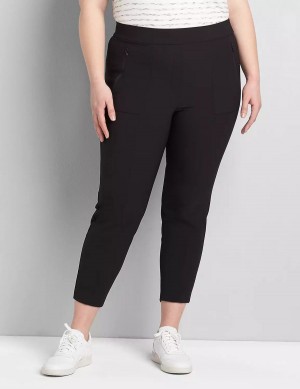 Lane Bryant On-The-Go Slim Ankle Women Pants Black | DSI4834BN