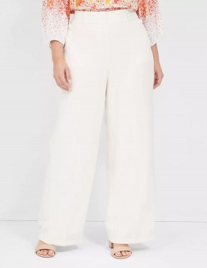 Lane Bryant Perfect Drape High-Rise Wide Leg - Fully Lined Women Pants White Rose | IVV2624QN