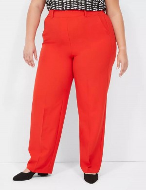 Lane Bryant Perfect Drape Pull-On Straight Women Pants Red | DNK8479JO