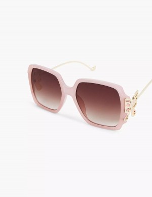 Lane Bryant Pink Butterfly-Detail Square Women Sunglasses Purple | ITY5329UX