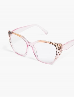 Lane Bryant Pink & Cheetah Print Jelly Cateye Reading Women Glasses Pink | RHT8880DL