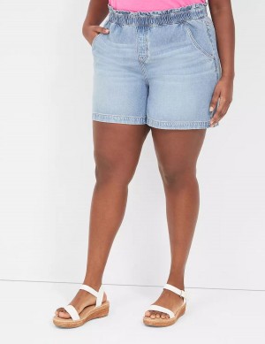 Lane Bryant Pull-On Fit Flirty Jean Women Shorts Light Blue | MIG5289DP