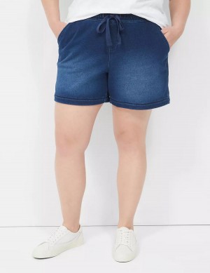 Lane Bryant Pull-On Fit Relaxed Knit Women Shorts Blue | QJM3434KK