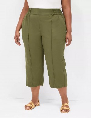 Lane Bryant Pull-On Soft Twill Capri Women Pants Green | WJY9495EJ