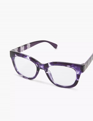 Lane Bryant Purple Animal Print Cateye Reading Women Glasses Purple | SXG2339KZ