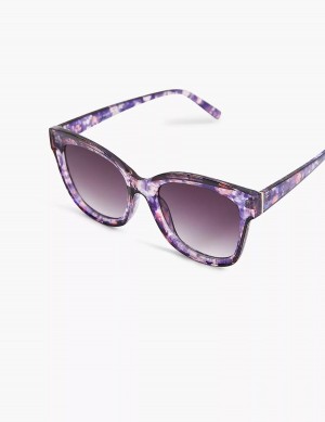 Lane Bryant Purple Floral Cateye Women Sunglasses Purple Multicolor | HVU2077PS