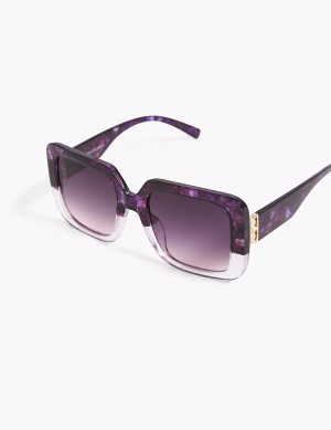 Lane Bryant Purple Oversized Square Women Sunglasses Purple | FAQ7750OB