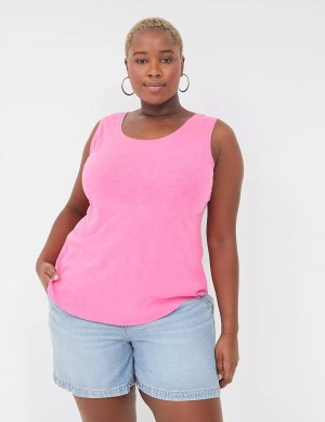 Lane Bryant Scoop-Neck Women Tank Top Pink | WRR2280YC