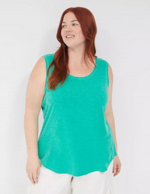 Lane Bryant Scoop-Neck Women Tank Top Turquoise | JYF1980ZS