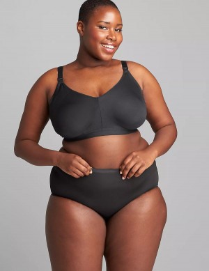 Lane Bryant Seamless Lightly Lined Nursing Women Bralettes Black | OHO4511QZ