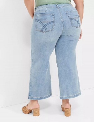 Lane Bryant Seven7 Pull-On Weekender Cropped Women Jeans Blue | JBZ602VK