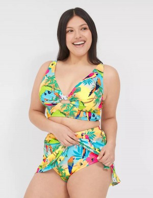 Lane Bryant Side Slit Swim Women Skirts Yellow Multicolor | JOW6812JY