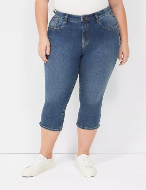 Lane Bryant Signature Fit High-Rise Pedal Women Jeans Dark Blue | GPF3415PA