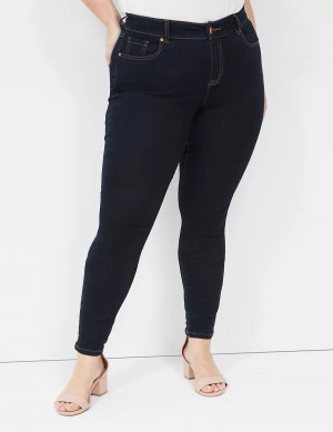 Lane Bryant Signature Fit Sateen Skinny Women Jeans Dark Blue | VMD3294KD