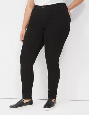 Lane Bryant Signature Fit Sateen Skinny Women Jeans Black | RWS2411JN