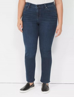 Lane Bryant Signature Fit Straight - Everyday Dark Wash Women Jeans Dark Blue | YVP2810CT