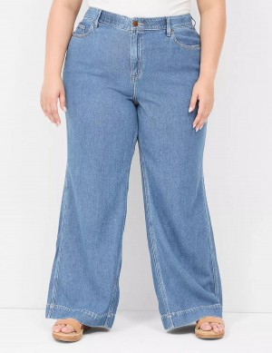 Lane Bryant Slim Wide Leg Women Jeans Blue | MGB2820RF