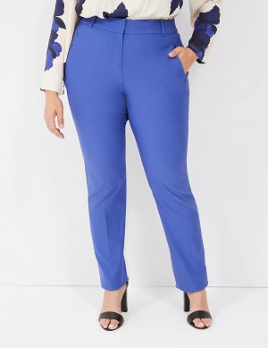 Lane Bryant Straight Leg 4-Season Women Pants Blue | ERN5668MH