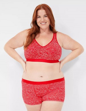 Lane Bryant Stretch Lace Boyfriend Women Briefs Red | ANQ231PC