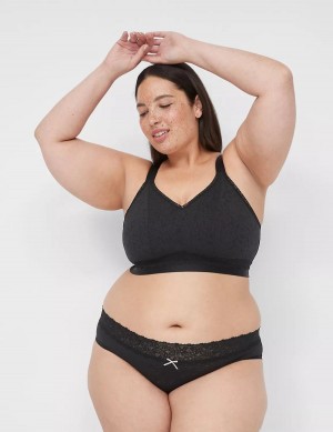 Lane Bryant Stretch Lace Women Bralettes Black | NTZ1174RZ