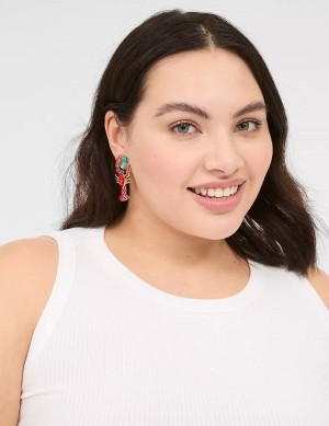 Lane Bryant Summer Whimsy Pave Lobster Statement Women Earrings Gold | NVM9233DK