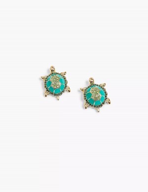 Lane Bryant Summer Whimsy Sea Turtle Women Earrings Gold | UKX1182KQ