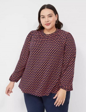 Lane Bryant Swing Crew-Neck Top Women Blouse Coffee | FOQ1469US