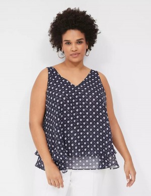 Lane Bryant Swing Double-Layer Chiffon Women Tank Top Purple | KDT5454OP