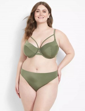 Lane Bryant Tanga Swim Women Briefs Dark Green | IOG1255MP