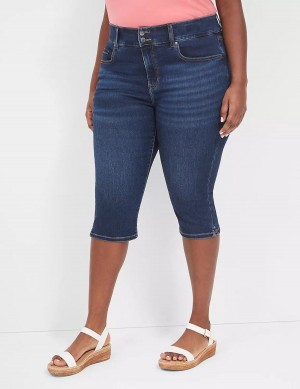 Lane Bryant Tighter Tummy Fit High-Rise Pedal Women Jeans Dark Blue | ZEF1584WD