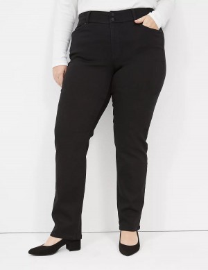 Lane Bryant Tighter Tummy High-Rise Straight Women Jeans Black | KBP318NE