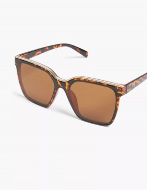 Lane Bryant Tortoiseshell Print Jelly Embellished Cateye Women Sunglasses Brown Black | NBE9749IP