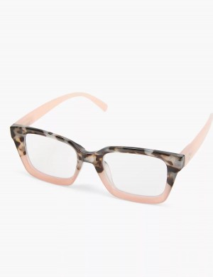 Lane Bryant Tortoiseshell Print & Pink Colorblock Square Reading Women Glasses Black Pink | EXI3189FF