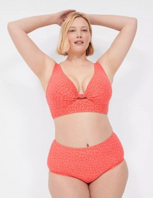 Lane Bryant Underwire Knot-Front Women Bikini Top Coral | EZL822OE