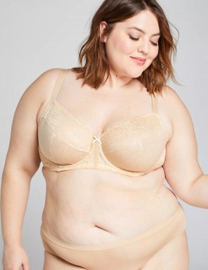 Lane Bryant Unlined with Lace Women Balconette Bra Beige | UHP3832VZ