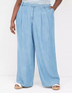 Lane Bryant Wide Leg Trouser Fluid Women Jeans Blue | WIX5936ON