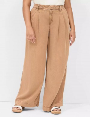 Lane Bryant Wide Leg Trouser Fluid Women Jeans Brown | MTY4059HJ