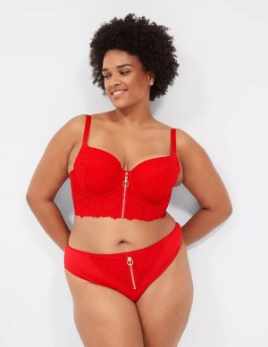 Lane Bryant Zip-Front French Women Briefs Red | XRU1751LM