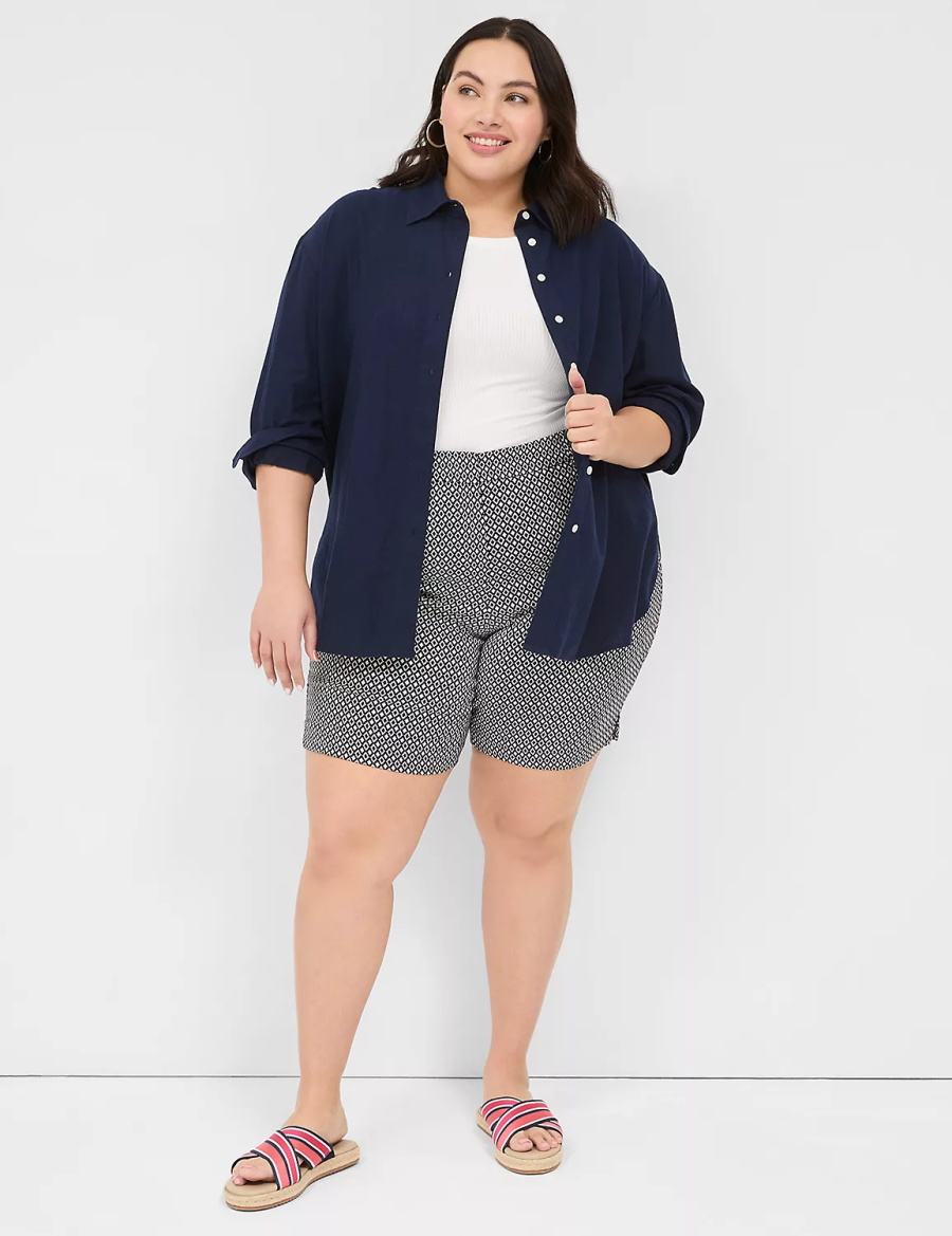 Lane Bryant 4-Season Bermuda Women Shorts Navy | ITZ163IQ