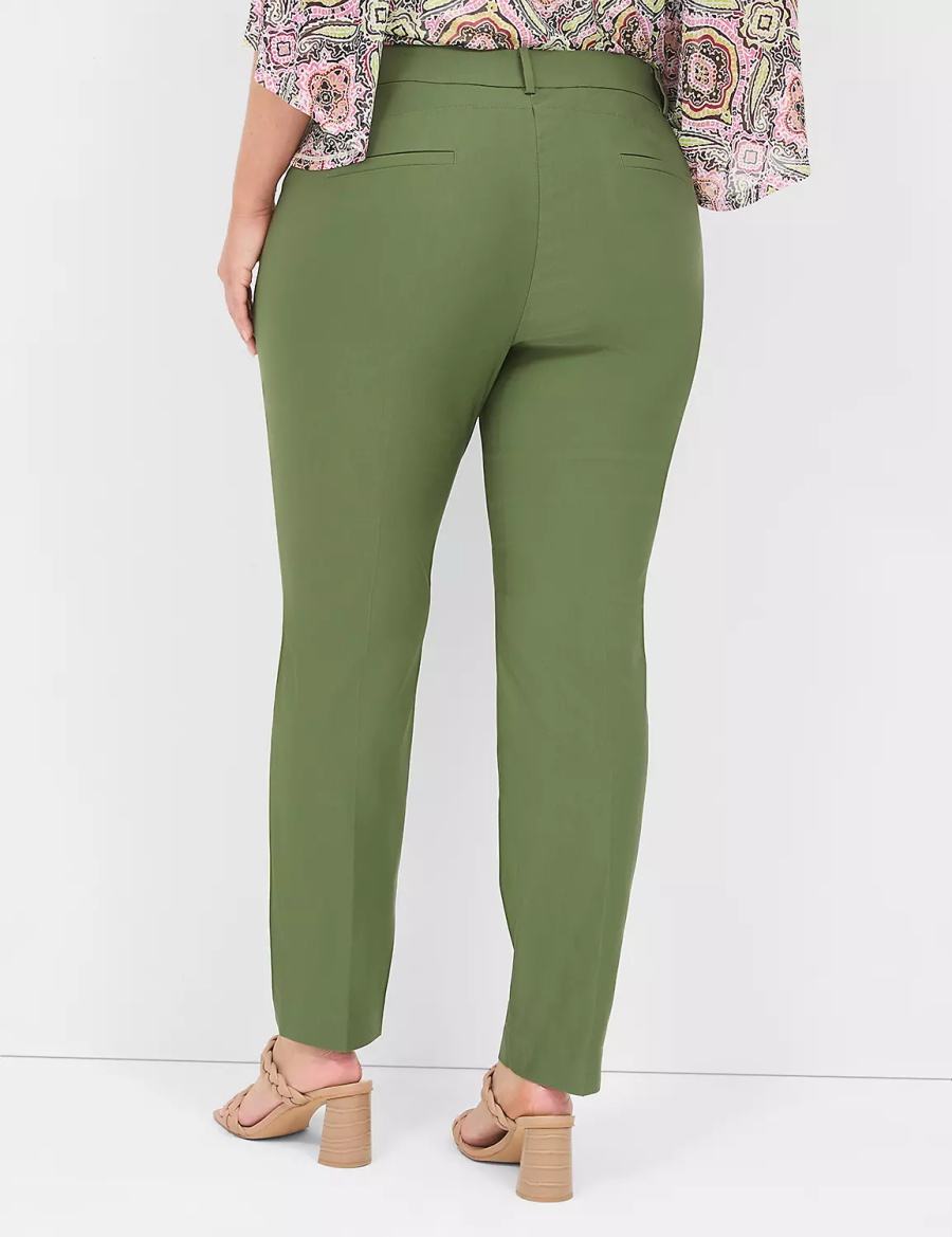 Lane Bryant 4-Season Slim Ankle Women Pants Brown Green | RPY831HC