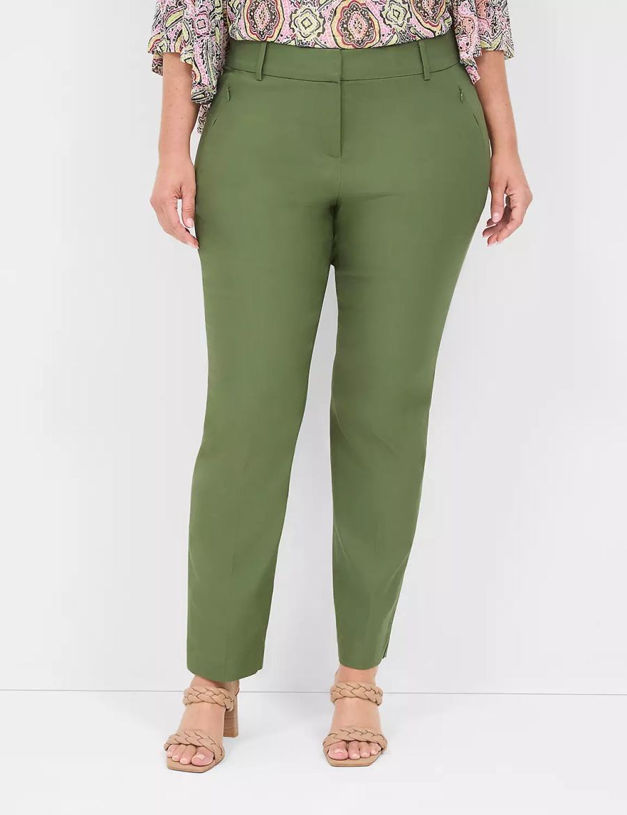 Lane Bryant 4-Season Slim Ankle Women Pants Brown Green | RPY831HC