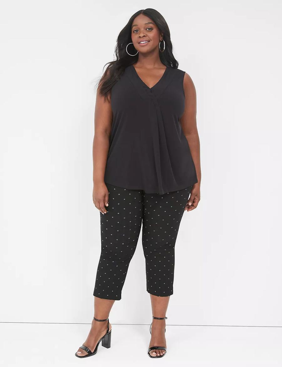 Lane Bryant 4-Season Slim Capri Women Pants Black | ZXS3312CZ