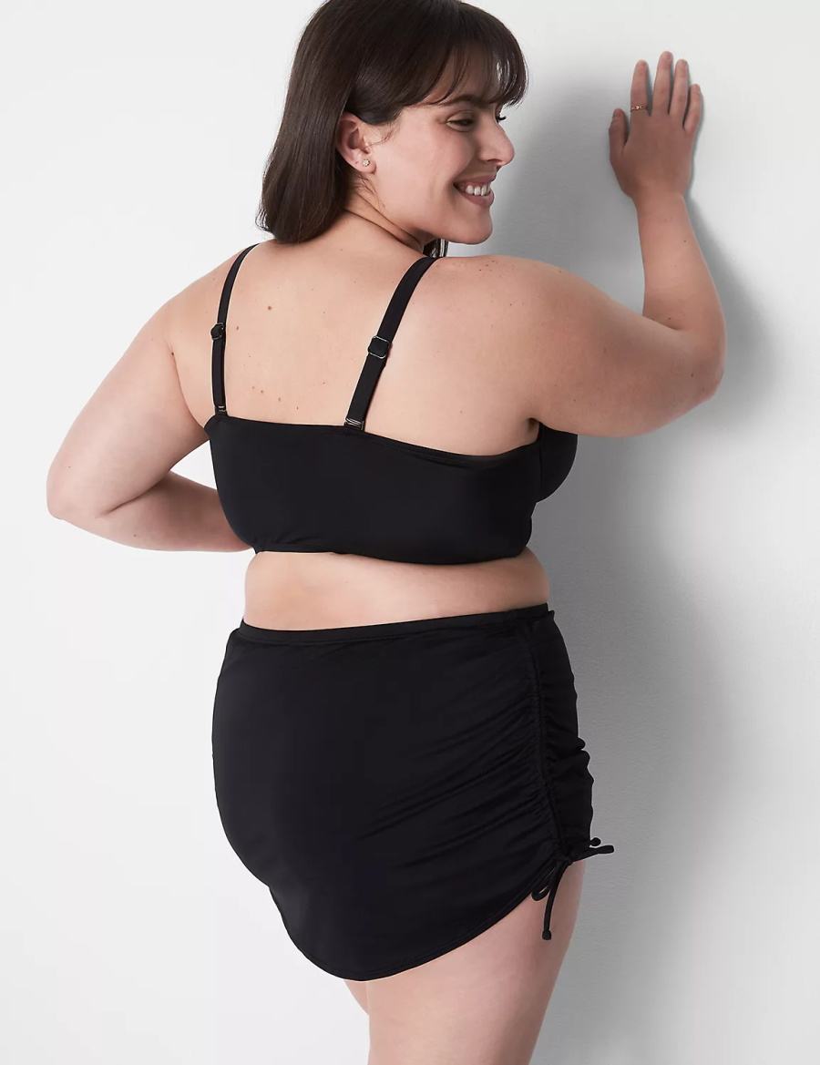 Lane Bryant Adjustable Swim Women Skirts Black | YRG1049HN