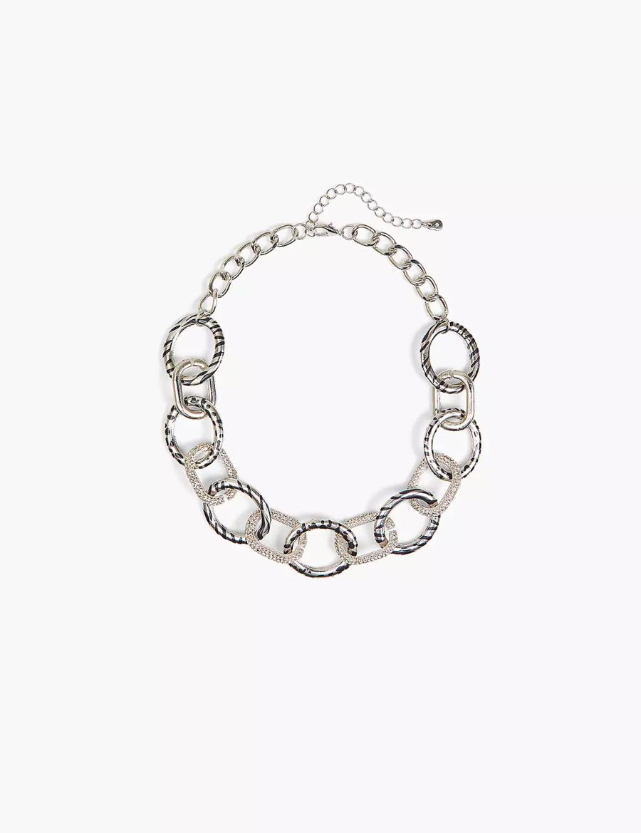 Lane Bryant Animal Print-Link Women Chain Necklace Silver | MPL5848EO