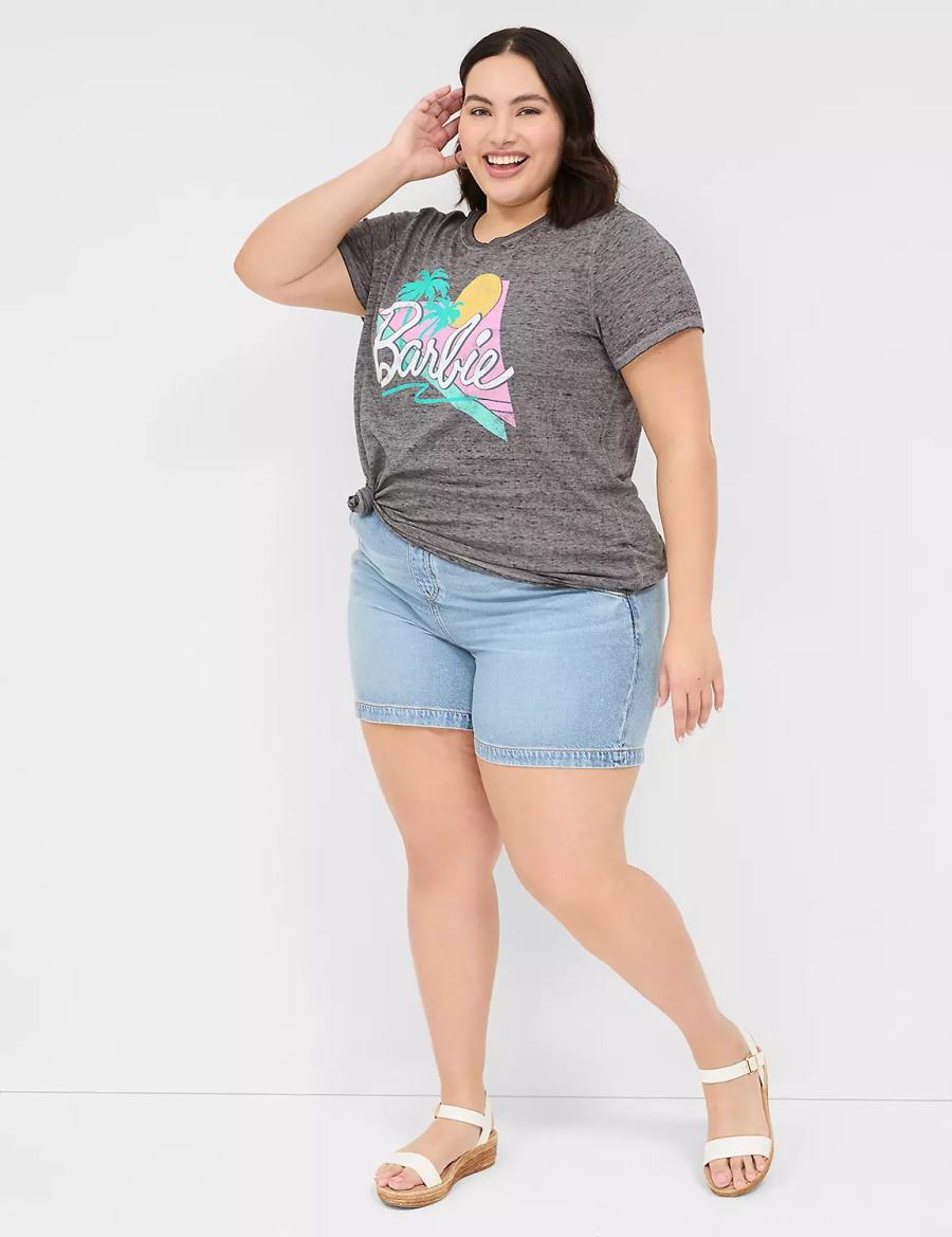 Lane Bryant Barbie Graphic Tee Women T Shirts Grey | GAZ233GJ