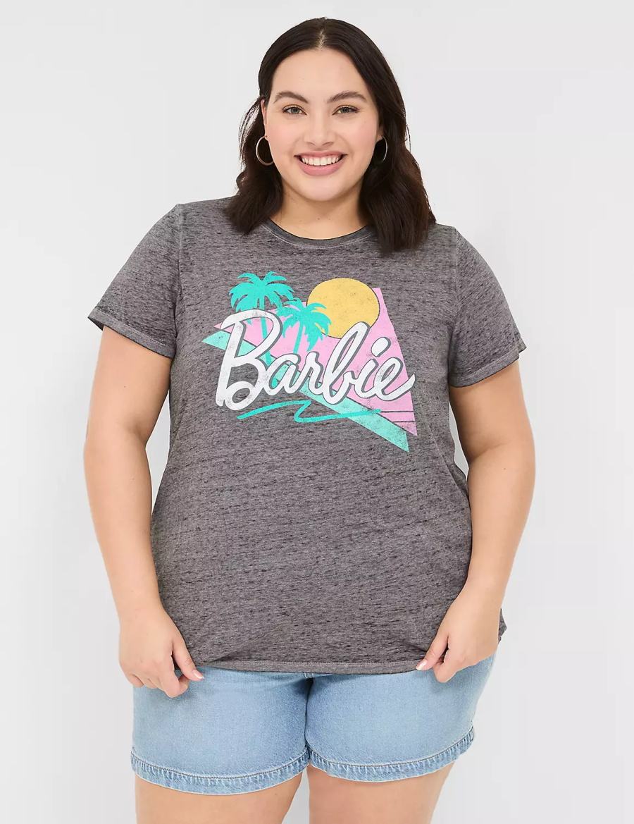 Lane Bryant Barbie Graphic Tee Women T Shirts Grey | GAZ233GJ